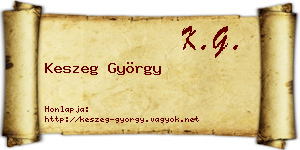 Keszeg György névjegykártya