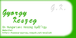 gyorgy keszeg business card